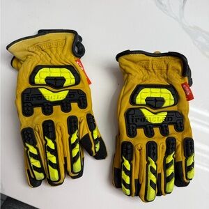 Ironclad Yellow and Black Work Gloves size small 360 leather insulated 2 pair